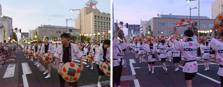 沿道からは、「お揃いの衣装がカラフルで可愛い！」「勢いのある若々しい踊りに感動した」などのお声がけをいただきました！