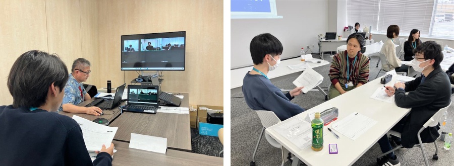 ＜講義で学んだことを実践！真剣な表情で取り組みます＞