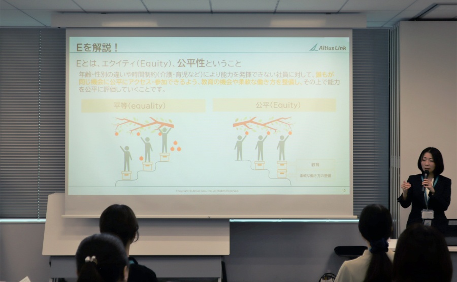 ＜ 「平等」ではなく「公平」であることがなぜ必要なのか、講師の問いかけに皆で考えます ＞
