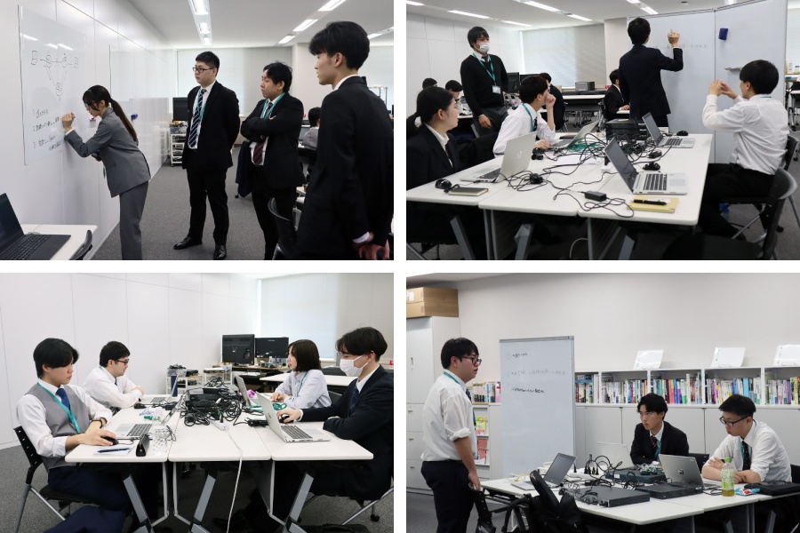 ＜各グループでそれぞれ意見を出し合いながら一つの意見にまとめます＞