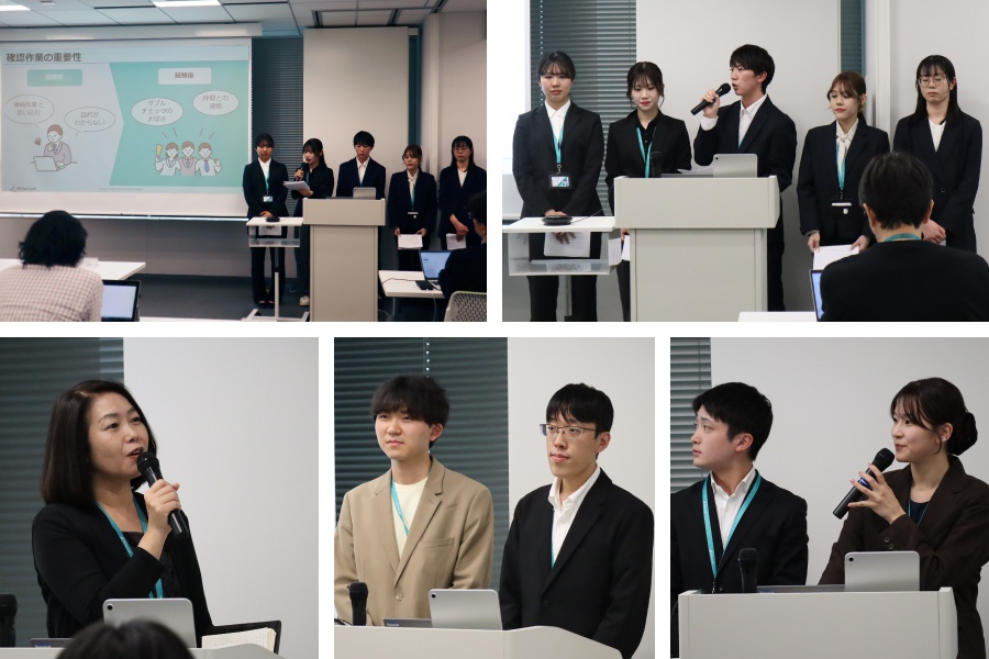 ＜ 配属先の業務も意識して今後について決意表明／質疑応答にも自信を持って答えていました ＞