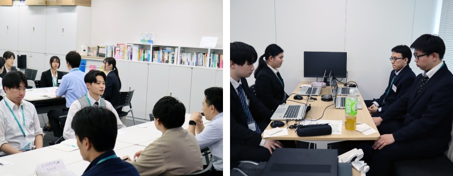 ＜会場での参加が叶わなかった部署の先輩たちとはオンラインで開催しました＞