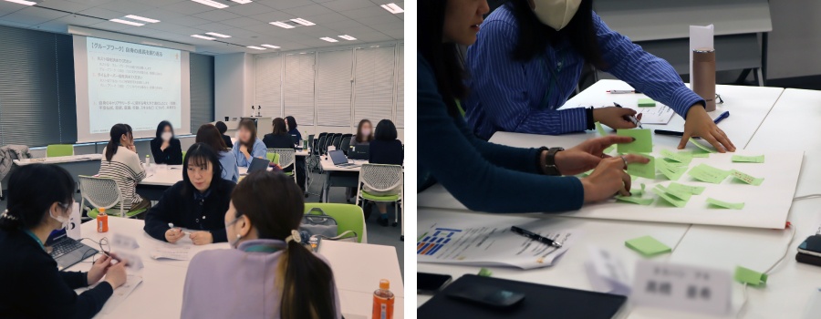 ＜ケーススタディでは、問題の真因追究や打ち手検討の手法を用いて実践的なワークを実施＞