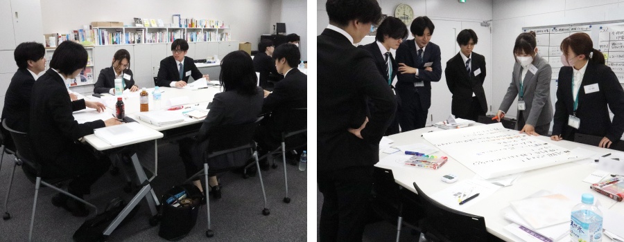 ＜各チーム役割分担をしながら、順調にワークが進みます＞
