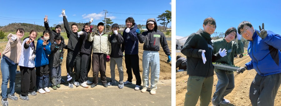 ＜ 気持ちの良い晴天となり、新入社員もスタッフともに楽しく汗を流しました ＞