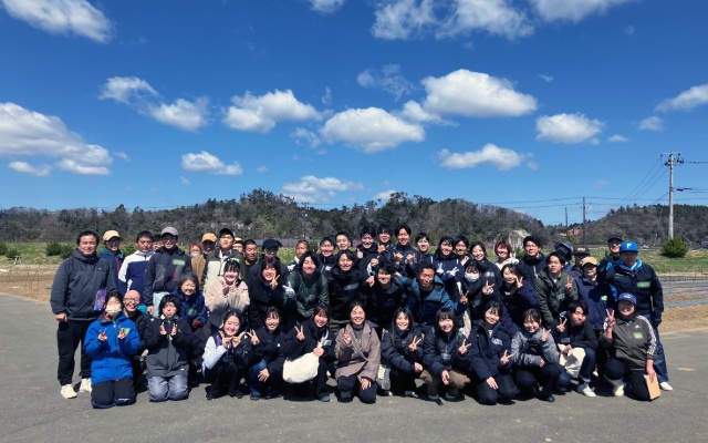 5年連続＞アサヒ飲料の新入社員が「幸満つる 野蒜農園」で農作業を