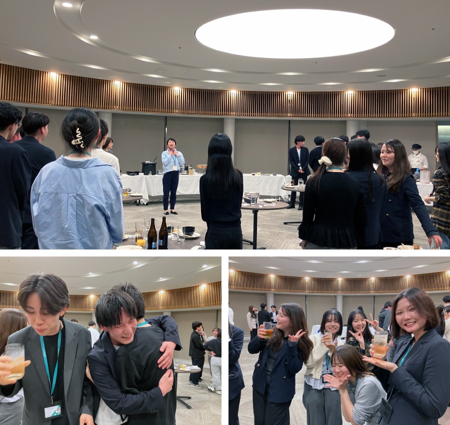 ＜ 新入社員同士もすっかり打ち解け、ハグで友情を確認する場面も！？ ＞