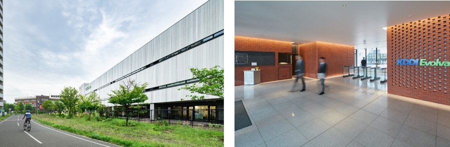 ＜街に溶け込む四季折々の景観で地域をつなぎ、地元のレンガや木材をオフィスに取り入れた地域貢献オフィス＞