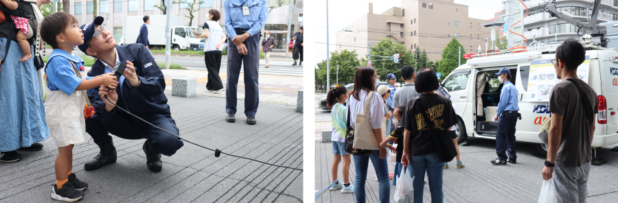 ＜車載型基地局の展示＞