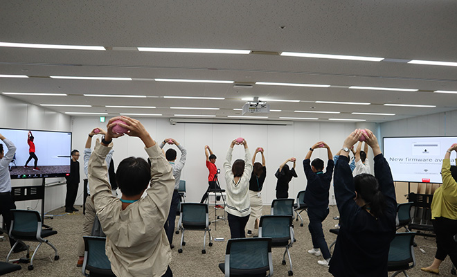 ストレッチの様子